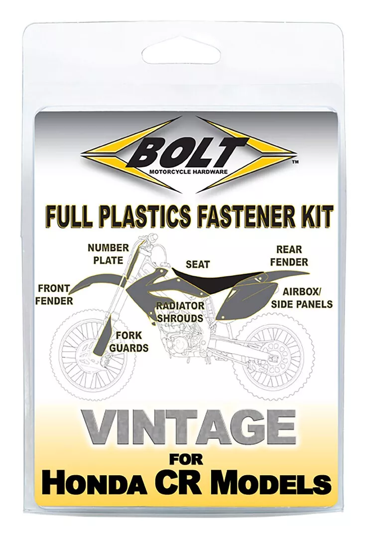 Bolt Hardware Full Plastics Fastener Kit Honda CR500R 1990-2001
