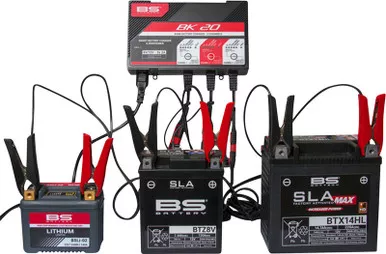 BS Battery BK20 Multi Charger Lithium and Lead Acid 6V 12V 3 x 2A