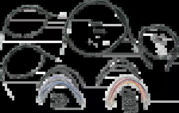 Burly Brand Complete Black Vinyl Handlebar Cable/Line Kit For Ape Hangers – 12″ – ’04-’06 Sportster