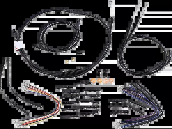 Burly Brand Complete Black Vinyl Handlebar Cable/Line Kit For Ape Hangers – 12″ – ’06 FXD