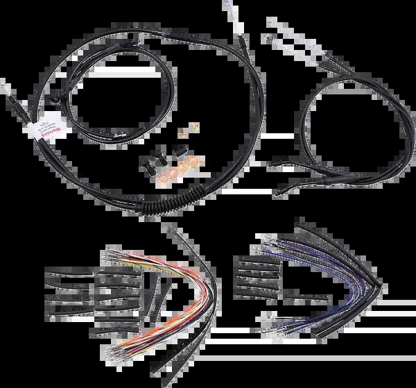 Burly Brand Complete Black Vinyl Handlebar Cable/Line Kit For Ape Hangers – 14″ – ’06 FXD