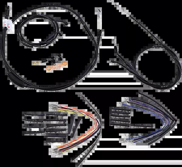 Burly Brand Complete Black Vinyl Handlebar Cable/Line Kit For Ape Hangers – 16″ – ’06 FXD