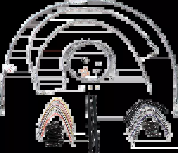 Burly Brand Complete Stainless Braided Handlebar Cable/Brake Line Kit - 18" Ape Hangers - '15-'16 FLTRX