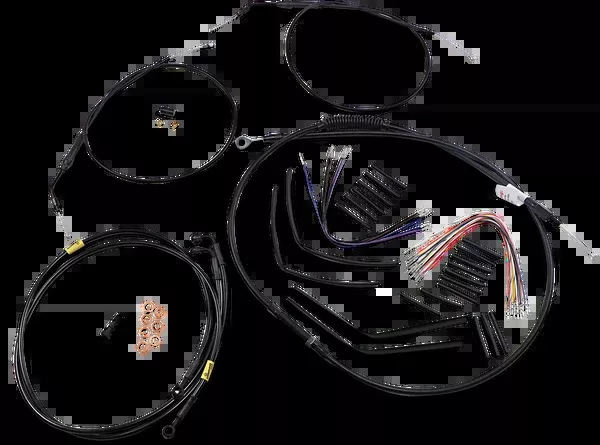 Burly Brand Jail Bar Cable Kit – 12″ Handlebars – Black Vinyl – ’08-’11 FXDF