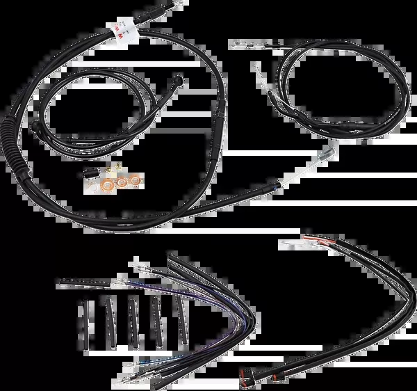 Burly Brand Jail Bar Cable Kit – 12″ Handlebars – Black Vinyl – ’12-’17 Dyna