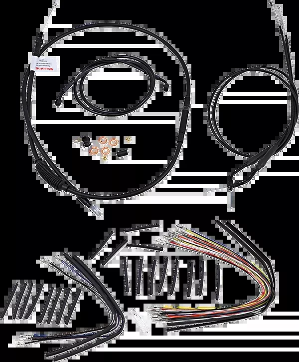 Burly Brand Jail Bar Cable Kit – 14″ Handlebars – Black Vinyl – ’07-’13 XL