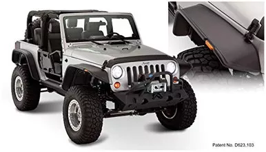 Bushwacker 10919-07 Black for Jeep Flat Style Textured 4-Piece Fender Flare