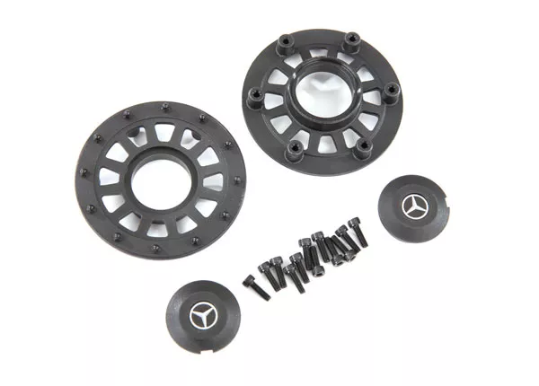Center Caps & Beadlock Rings, TRX-6 (Requires #8255A Extended Thread Stub Axle)