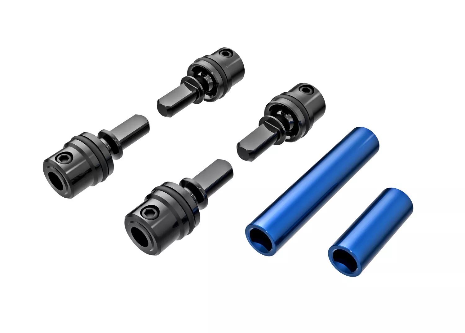 Center Driveshafts & Hardware (Blue-Anodized)