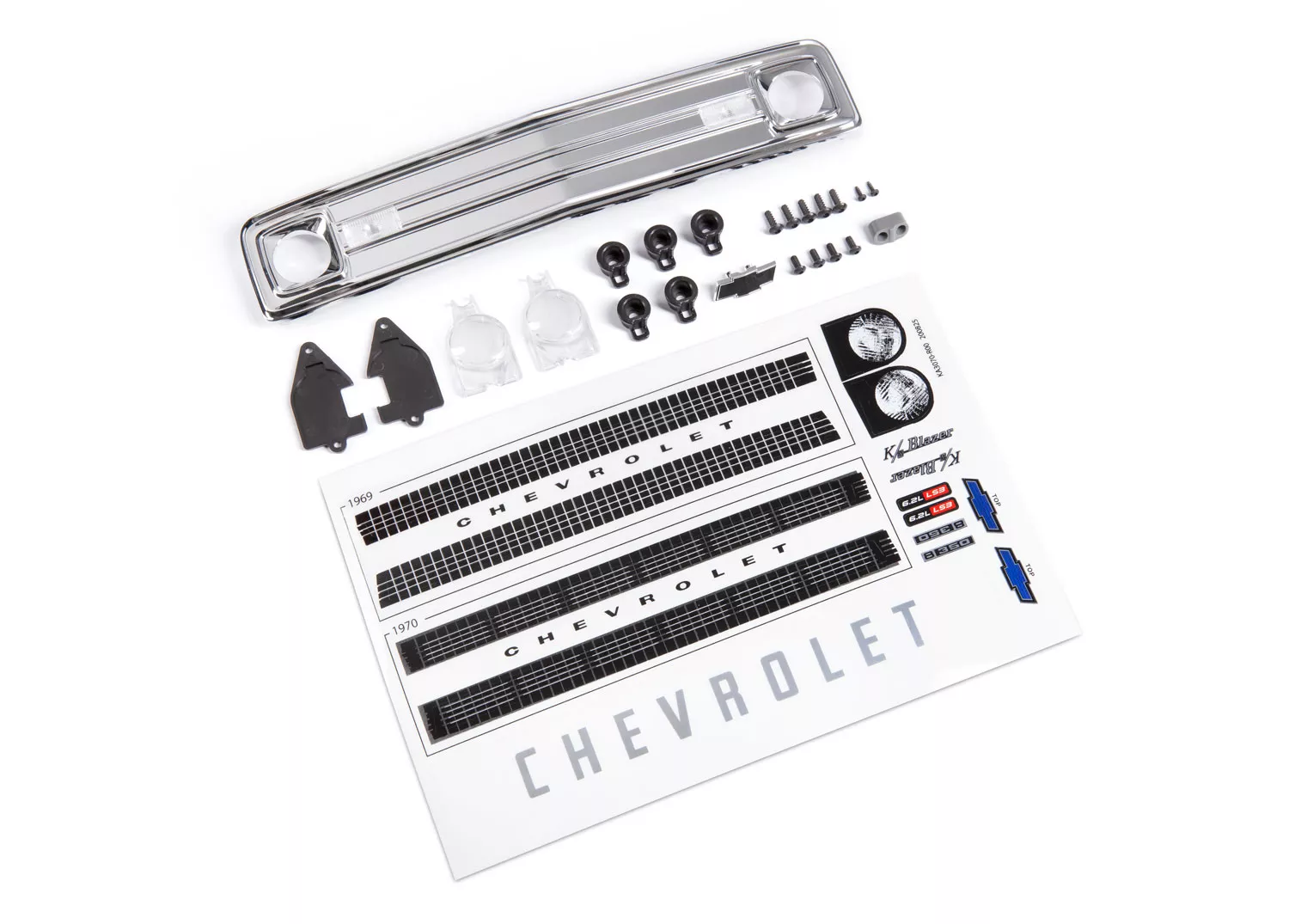 Chrome Grille with Emblem, Turn Signal Lenses, Headlight Housings, & Hardware