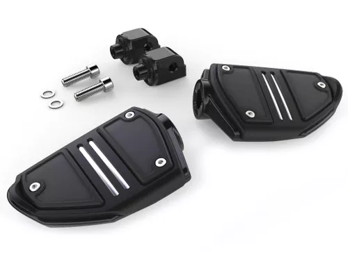 Ciro Twin Rail Black Footrests w/2018-Up M8 Softail Passenger Mount (61426)