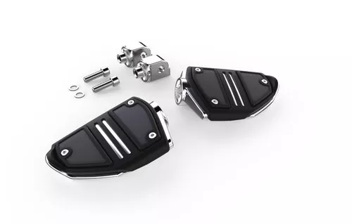 Ciro Twin Rail Chrome Footrests for 2018-Up M8 Softail Passenger Mount (61406)