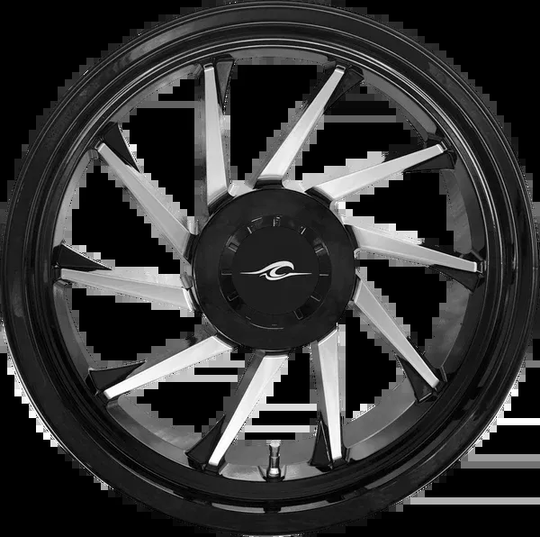 Coastal Moto Wheel – Hurricane 3D – Rear Left – Black/Chrome – 18″ – Trike