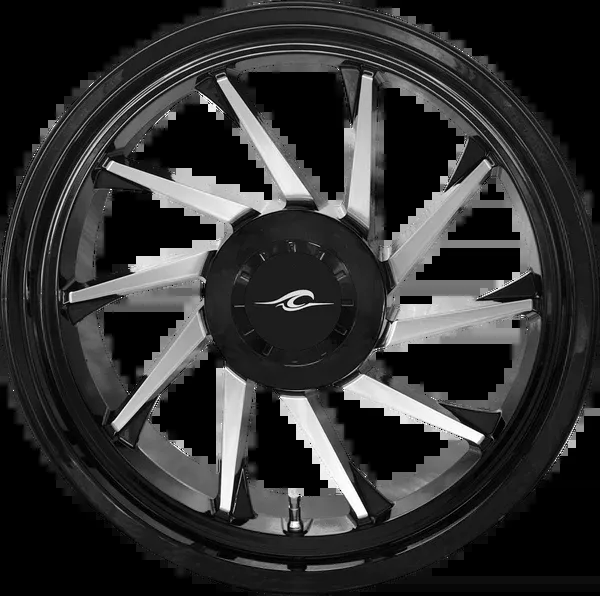 Coastal Moto Wheel – Hurricane 3D – Rear Right – Black/Chrome – 18″ – Trike