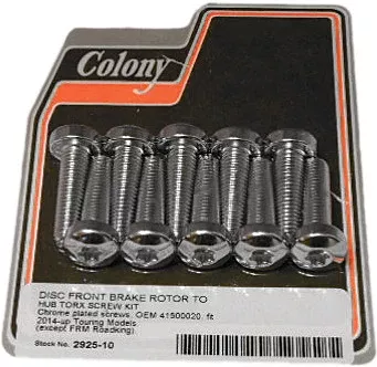 Colony Machine Brake Rotor Hardware Torx Screw Kit - 2925-10 For Harley Touring 2014-2019