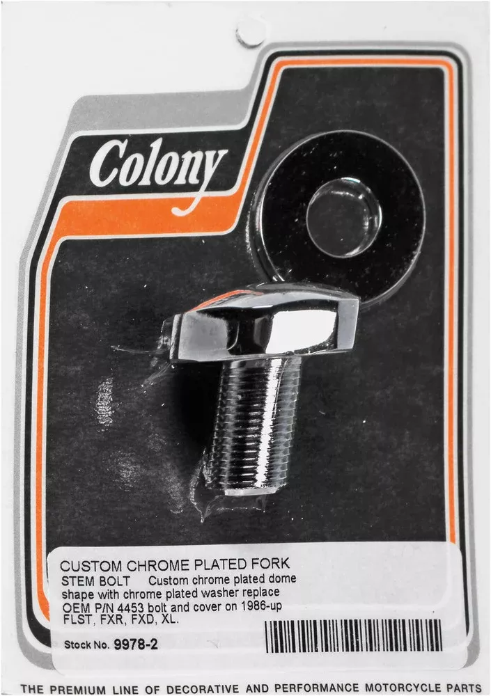 Colony Machine Chrome Fork Stem Bolt Flst FXR FXD XL – 9978-2 For Harley 1986-2019