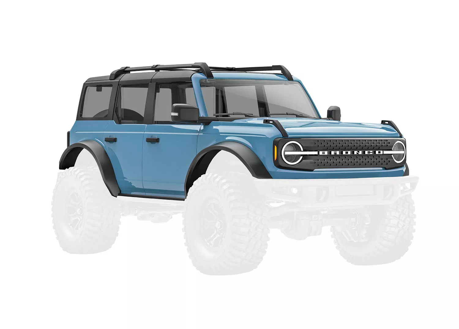 Complete Ford Bronco Body (Assembled, Multiple Color Options) (Includes Grille, Side Mirrors, Door Handles, Fender Flares, Wipers, Spare Tire Mount)