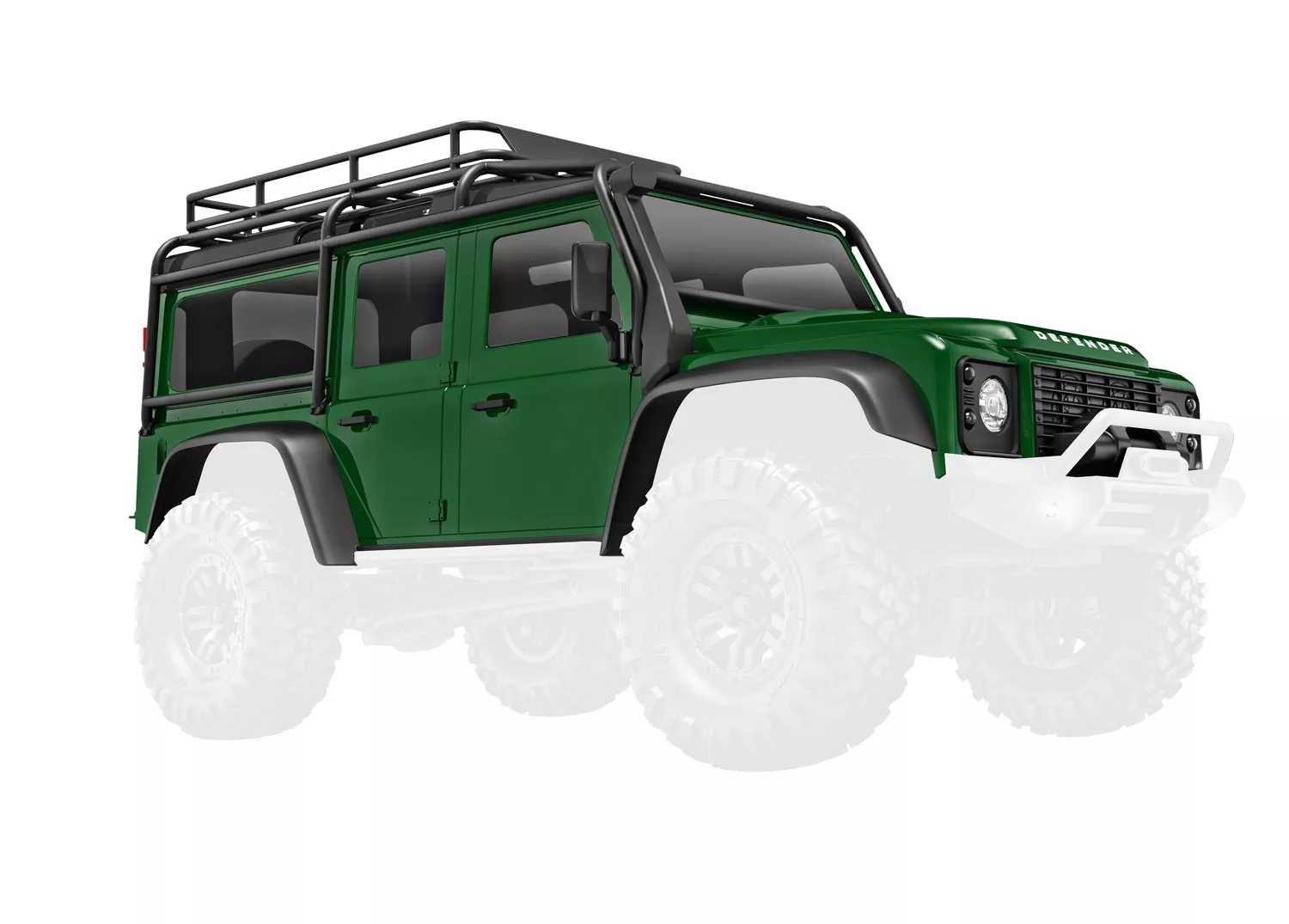Complete Land Rover Defender Body (Assembled, Multiple Color Options) (Includes Grille, Side Mirrors, Door Handles, Fender Flares, Wipers, Spare Tire Mount)
