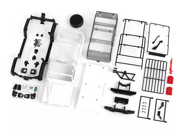 Complete Land Rover Defender Body (Unassembled, White, Requires Painting)