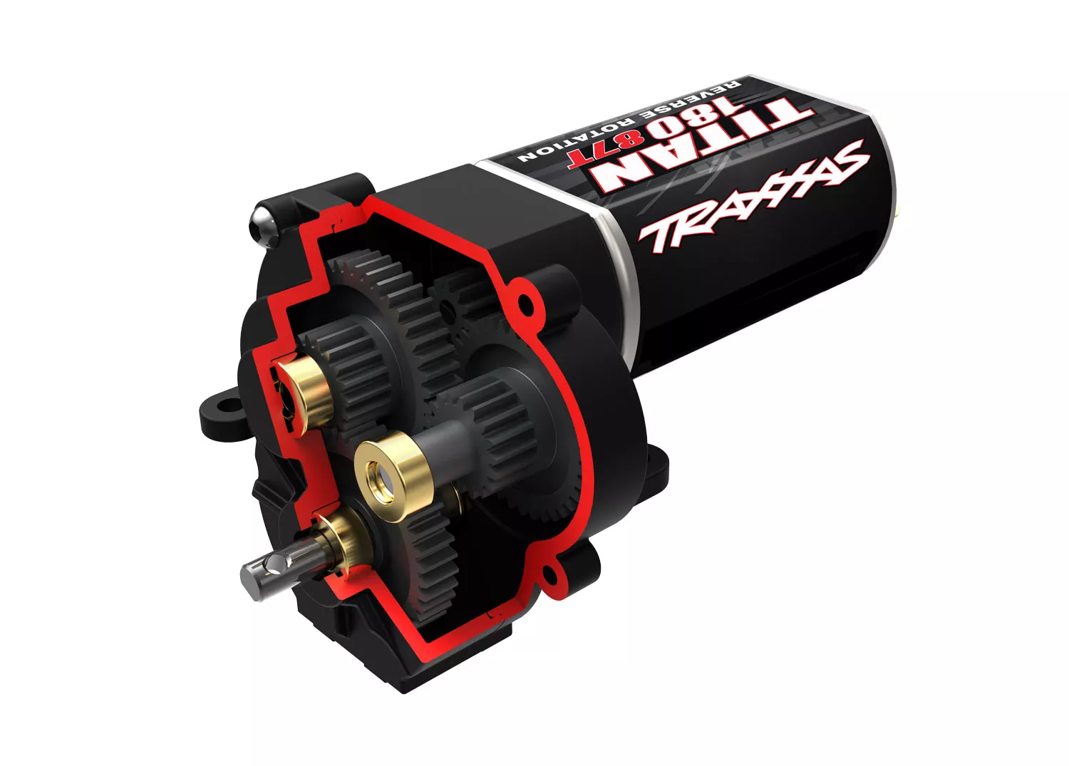 Complete Transmission (High Range (Trail) Gearing) (16.6:1 Reduction Ratio) (Includes Titan 87T Motor)