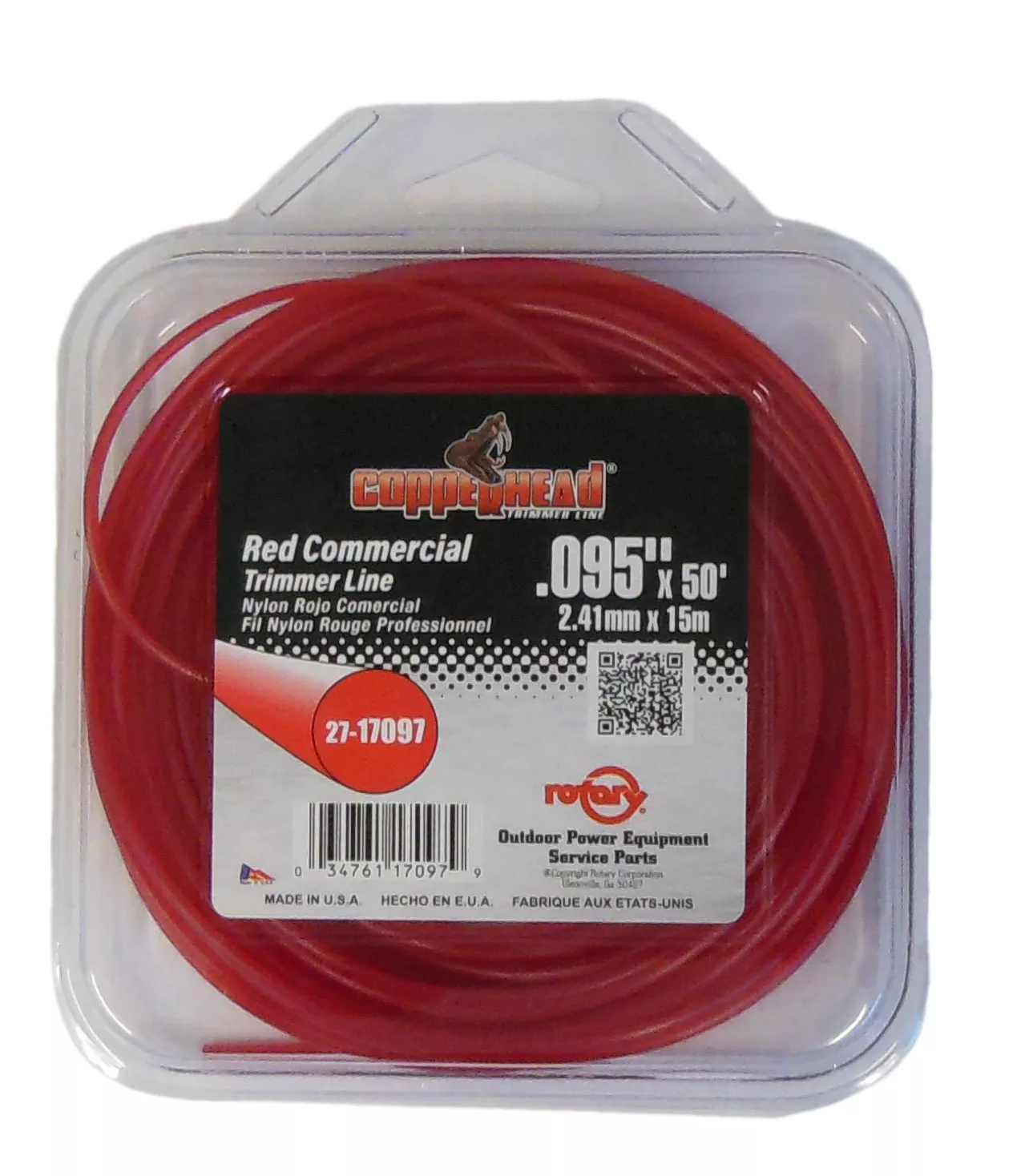 Copperhead Trimmer Line (.095 x 50') Red Commercial