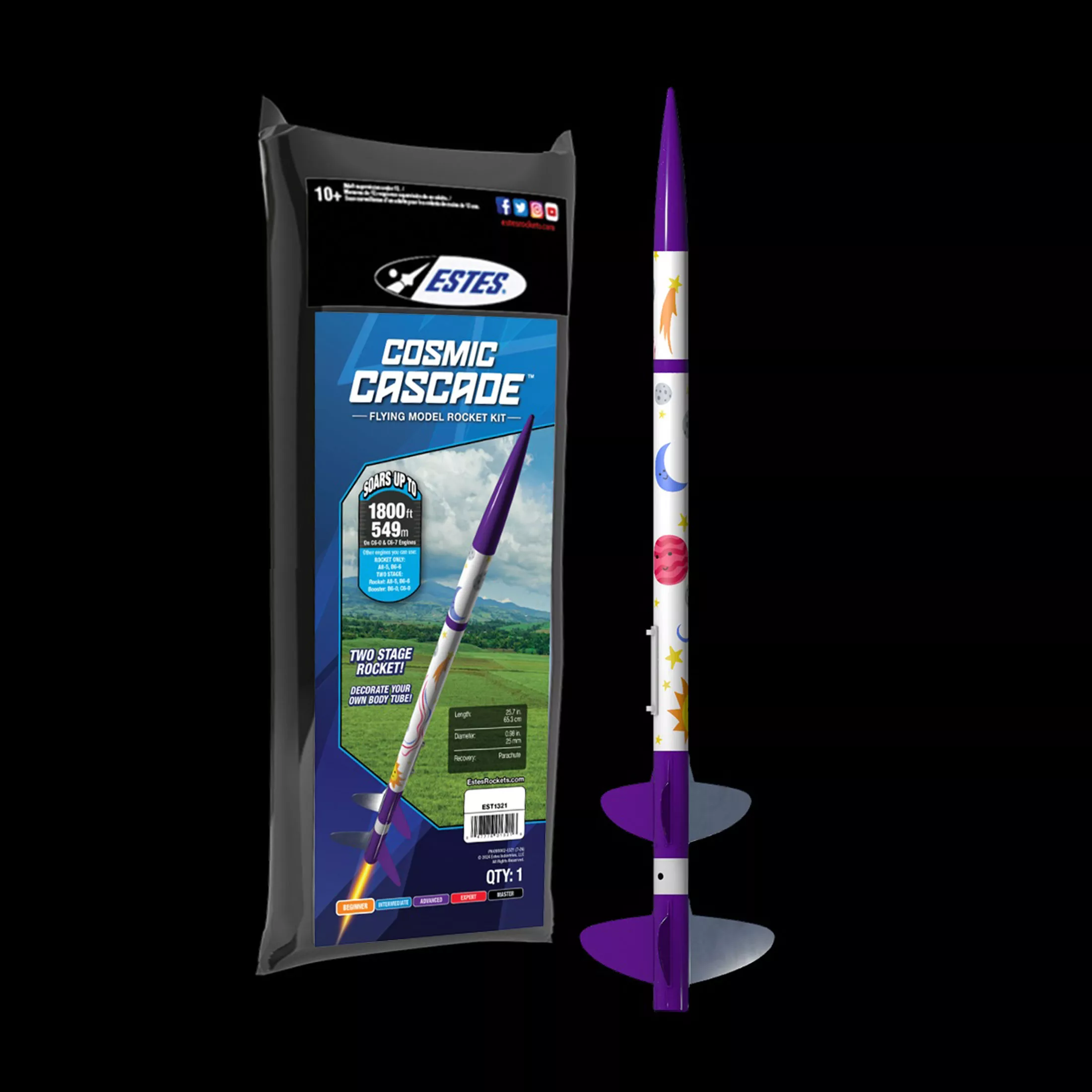 Cosmic Cascade Estes Model Rocket Kit Beginner