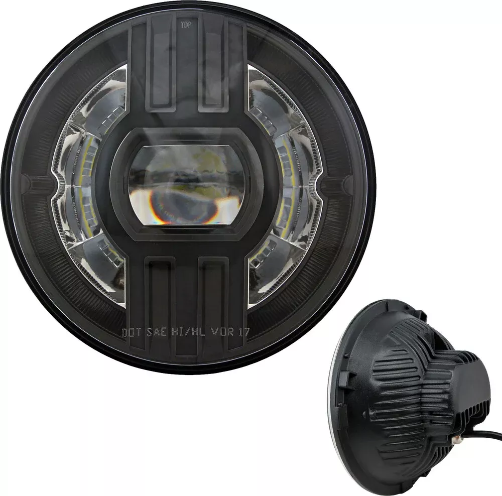 Cyron Headlight 7″ Beast 2 Pitch Black With Driving Light – ABIG7B2-BN