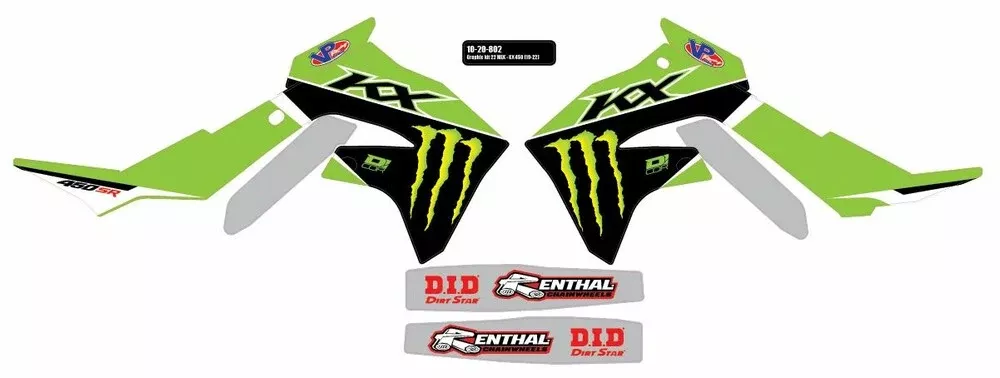 D’cor Visuals D-Cor Graphic Kit 22 MEK – 10-20-802 Kawasaki KX 450 2019-2022