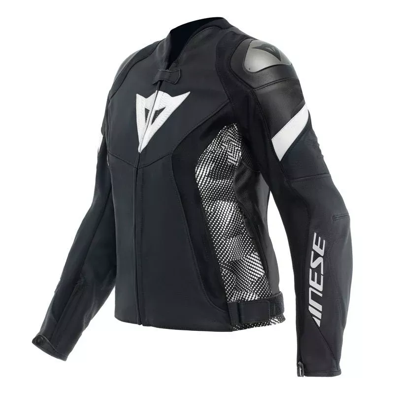 Dainese Avro 5 Leather Jacket WMN Black/Black/White (42)