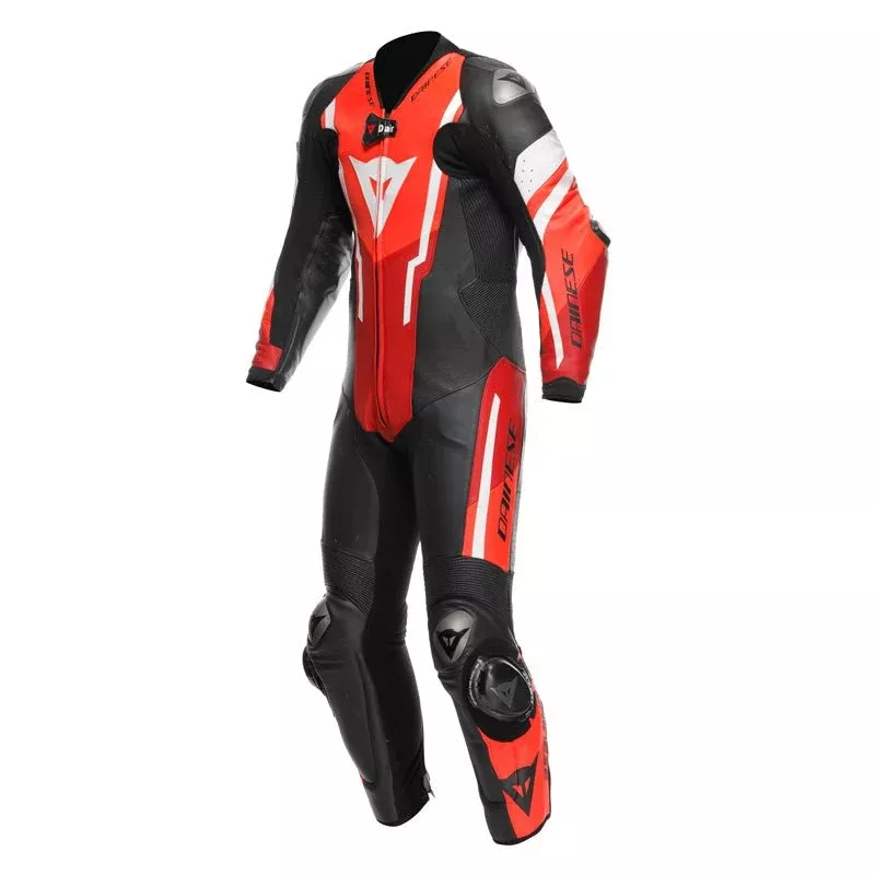 Dainese Misano 3 Perf. D-Air 1PC Leather Suit Black/Red/Fluo-Red (56)