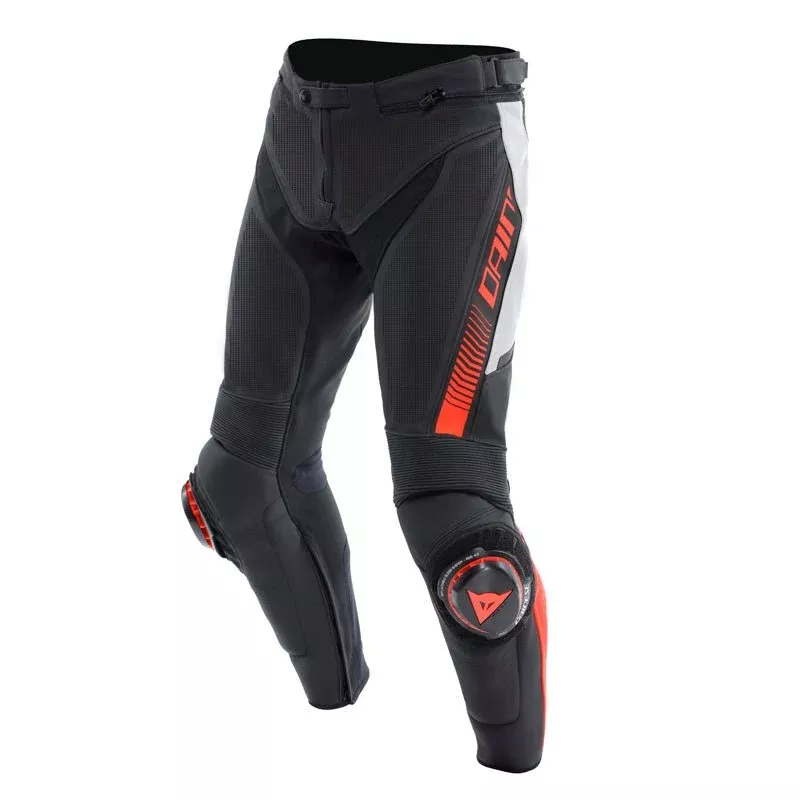 Dainese Super Speed Perf. Leather Pants Black/White/Red-Fluo (56)