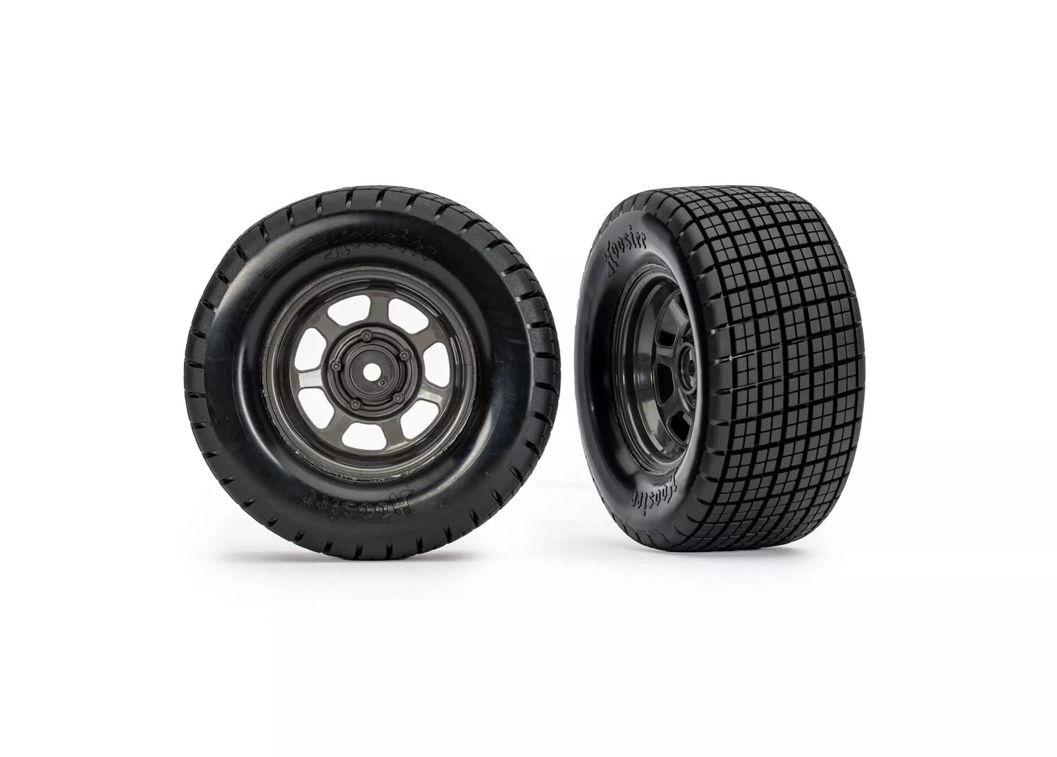 Dirt Oval Rear Wheels w/ Hoosier Tires (2) Gray or Satin