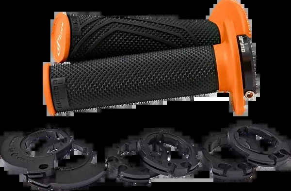Domino D200 Lock-On Grips – Black/Orange