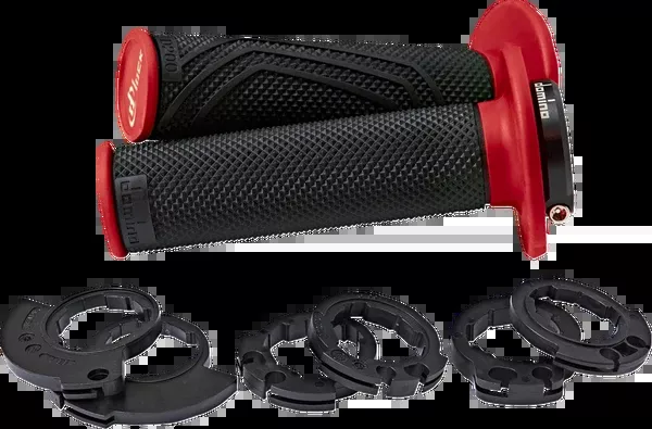 Domino D200 Lock-On Grips – Black/Red