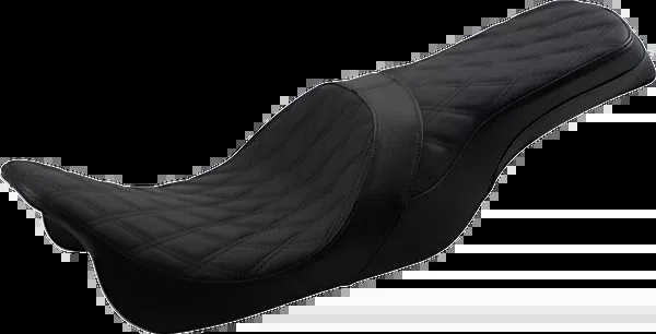 Drag Specialties Seats Forward Positioned Predator 2-Up Seat – Double Diamond – Black Stitching – FL ’08-’23