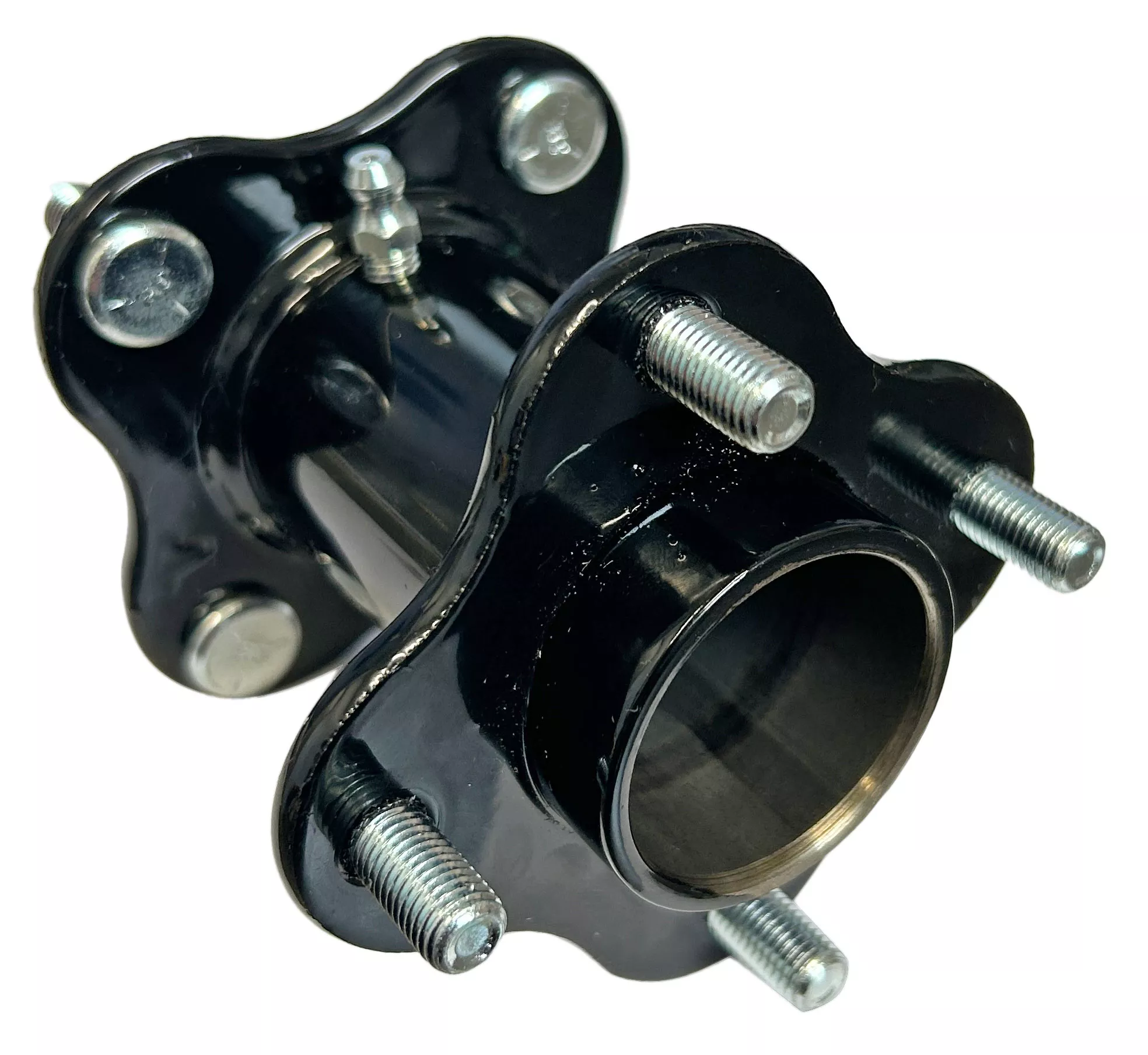 Dual Flanged Wheel Hub Powder-coated Black | 2-13/16″ Bolt Circle