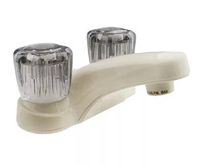 Dura Faucet DF-PL700S-BQ RV Bathroom Faucet Bisque Parchment Smoked Knobs