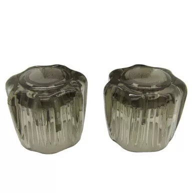 Dura Faucet DF-RKS RV Replacement Hot and Cold Smoked Acrylic Knobs for Faucet