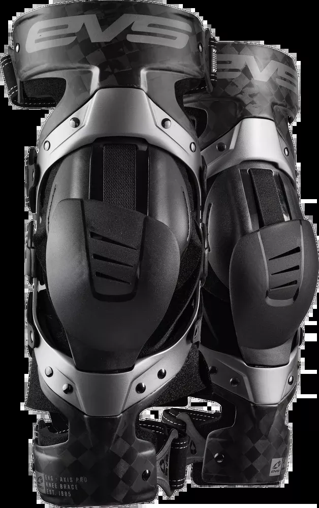 Evs Axis PRO Knee Brace Pair Black Grey SM - AXISP-GRY-SP