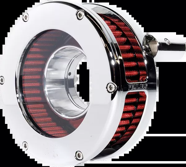 Feuling Parts Slim BA Air Cleaner Kit – Chrome/Clear – Red Filter – ’08-’17 Twin Cam
