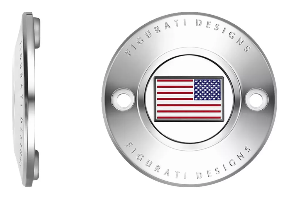 Figurati Designs American Flag Timing Cover For Harley M8 2017-2026