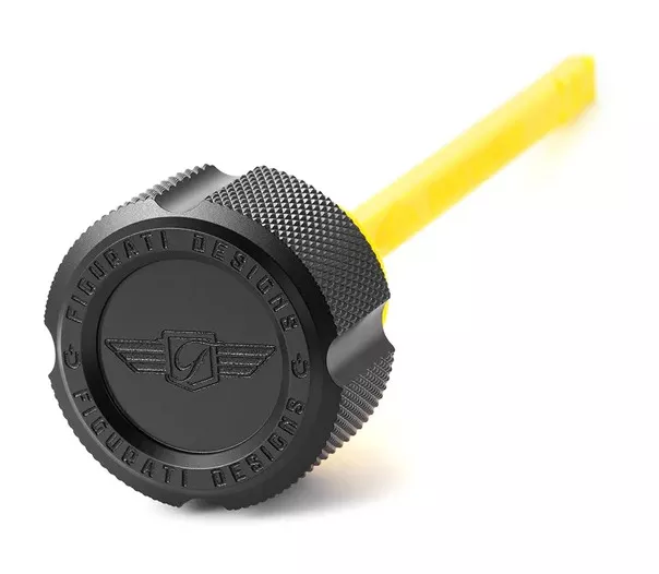 Figurati Designs Performance Aluminum Knurled Magnetic Oil Dipstick For Harley Touring 2017-2026