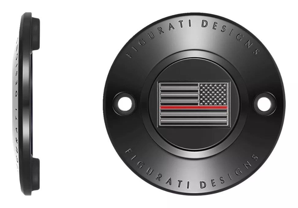 Figurati Designs Red Line Flag Timing Cover For Harley M8 2017-2026