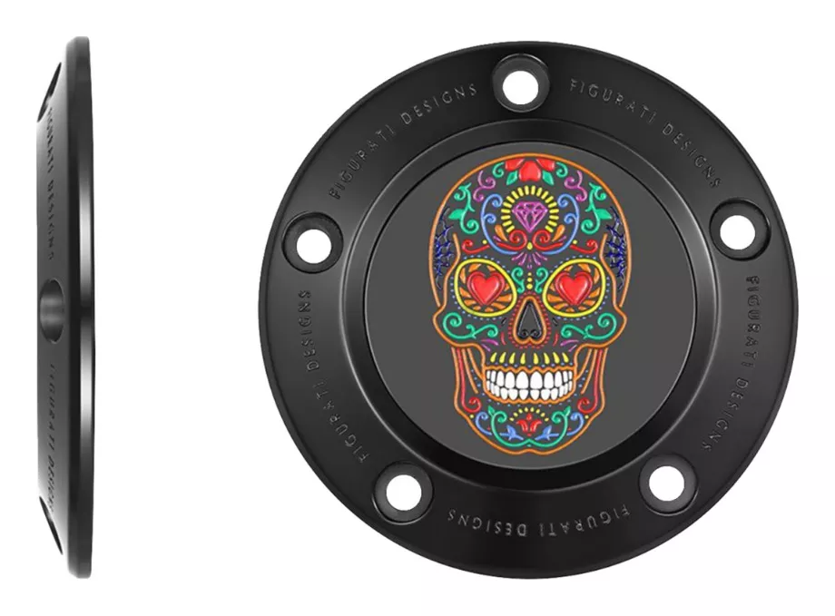 Figurati Designs Sugar Skull Timing Cover For Harley Twin Cam 1999-2017
