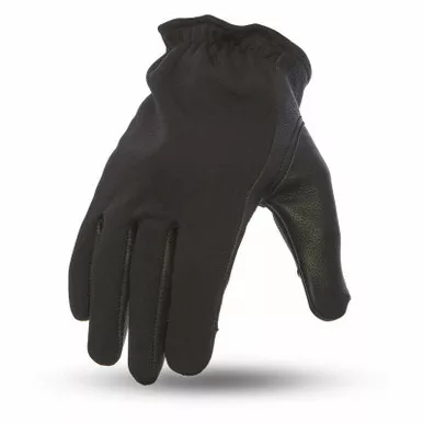 First Manufacturing 2-Tone Roper Black Neoprene Leather Gloves