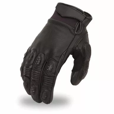 First Manufacturing Biltz Black Leather Gloves