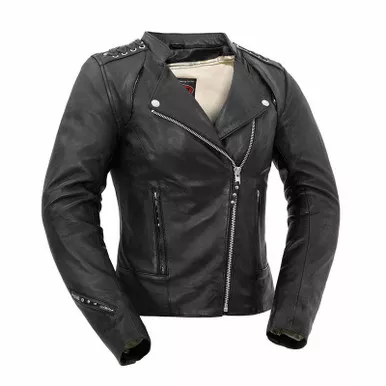 First Manufacturing Black Widow Womens Leather Jacket