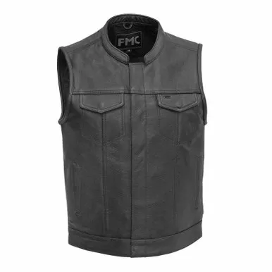 First Manufacturing Blaster Black Leather Vest