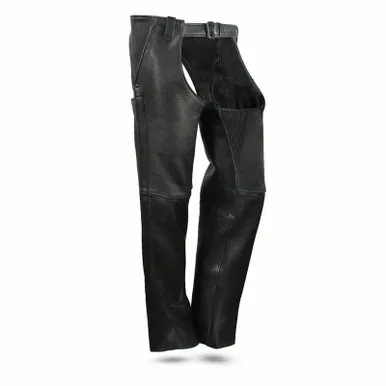 First Manufacturing Bully Black Leather Chaps