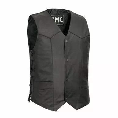First Manufacturing Carbine Western Style Black Leather Vest